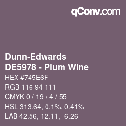 カラーコード: Dunn-Edwards - DE5978 - Plum Wine | qconv.com