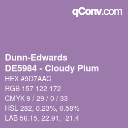 Color code: Dunn-Edwards - DE5984 - Cloudy Plum | qconv.com