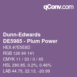 Color code: Dunn-Edwards - DE5985 - Plum Power | qconv.com