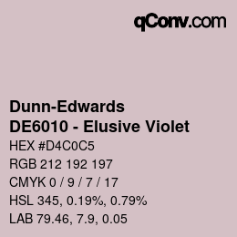 Color code: Dunn-Edwards - DE6010 - Elusive Violet | qconv.com