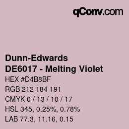 カラーコード: Dunn-Edwards - DE6017 - Melting Violet | qconv.com