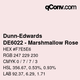 Color code: Dunn-Edwards - DE6022 - Marshmallow Rose | qconv.com