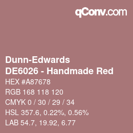 Color code: Dunn-Edwards - DE6026 - Handmade Red | qconv.com