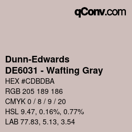 Farbcode: Dunn-Edwards - DE6031 - Wafting Gray | qconv.com