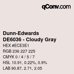 Farbcode: Dunn-Edwards - DE6036 - Cloudy Gray | qconv.com