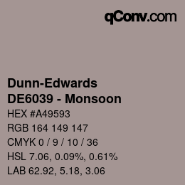 カラーコード: Dunn-Edwards - DE6039 - Monsoon | qconv.com