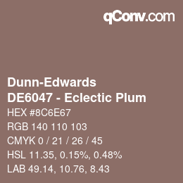 Color code: Dunn-Edwards - DE6047 - Eclectic Plum | qconv.com