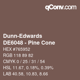 Color code: Dunn-Edwards - DE6048 - Pine Cone | qconv.com