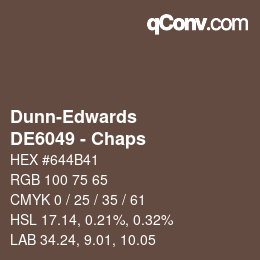 カラーコード: Dunn-Edwards - DE6049 - Chaps | qconv.com