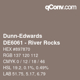 カラーコード: Dunn-Edwards - DE6061 - River Rocks | qconv.com