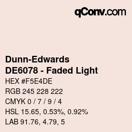 Color code: Dunn-Edwards - DE6078 - Faded Light | qconv.com