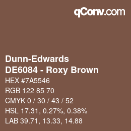 Color code: Dunn-Edwards - DE6084 - Roxy Brown | qconv.com