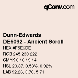 Código de color: Dunn-Edwards - DE6092 - Ancient Scroll | qconv.com