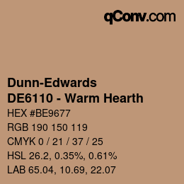 Color code: Dunn-Edwards - DE6110 - Warm Hearth | qconv.com