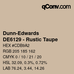 カラーコード: Dunn-Edwards - DE6129 - Rustic Taupe | qconv.com
