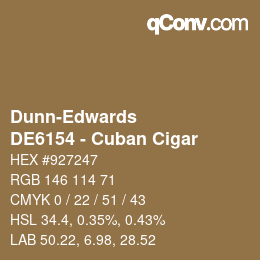 カラーコード: Dunn-Edwards - DE6154 - Cuban Cigar | qconv.com
