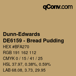 Code couleur: Dunn-Edwards - DE6159 - Bread Pudding | qconv.com