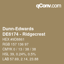 Color code: Dunn-Edwards - DE6174 - Ridgecrest | qconv.com