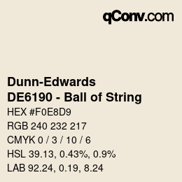 Color code: Dunn-Edwards - DE6190 - Ball of String | qconv.com