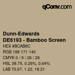 カラーコード: Dunn-Edwards - DE6193 - Bamboo Screen | qconv.com