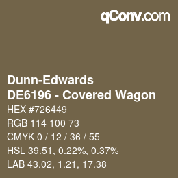 カラーコード: Dunn-Edwards - DE6196 - Covered Wagon | qconv.com