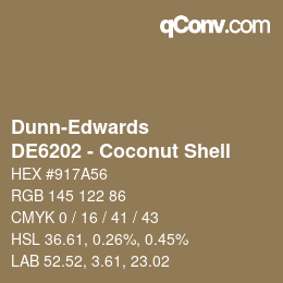 Color code: Dunn-Edwards - DE6202 - Coconut Shell | qconv.com