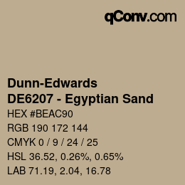 Color code: Dunn-Edwards - DE6207 - Egyptian Sand | qconv.com