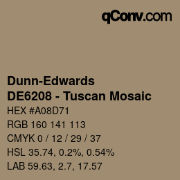 Farbcode: Dunn-Edwards - DE6208 - Tuscan Mosaic | qconv.com