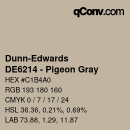 Farbcode: Dunn-Edwards - DE6214 - Pigeon Gray | qconv.com