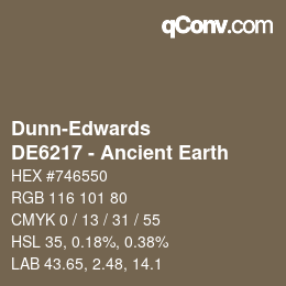 Code couleur: Dunn-Edwards - DE6217 - Ancient Earth | qconv.com