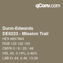カラーコード: Dunn-Edwards - DE6223 - Mission Trail | qconv.com