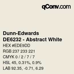 Código de color: Dunn-Edwards - DE6232 - Abstract White | qconv.com
