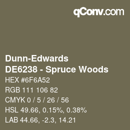 カラーコード: Dunn-Edwards - DE6238 - Spruce Woods | qconv.com