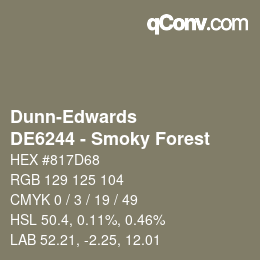 カラーコード: Dunn-Edwards - DE6244 - Smoky Forest | qconv.com