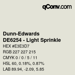 カラーコード: Dunn-Edwards - DE6254 - Light Sprinkle | qconv.com
