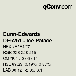 カラーコード: Dunn-Edwards - DE6261 - Ice Palace | qconv.com
