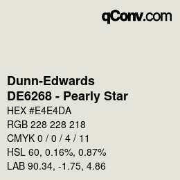 Color code: Dunn-Edwards - DE6268 - Pearly Star | qconv.com