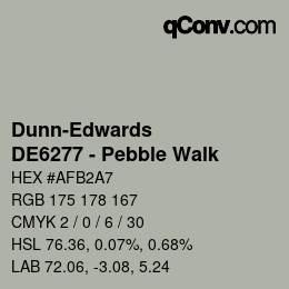 Código de color: Dunn-Edwards - DE6277 - Pebble Walk | qconv.com