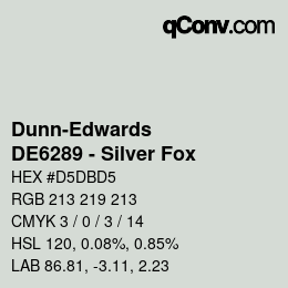 Farbcode: Dunn-Edwards - DE6289 - Silver Fox | qconv.com