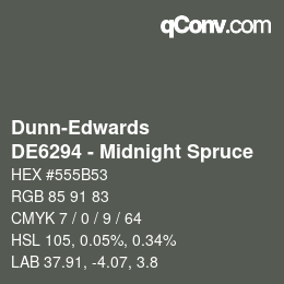 Farbcode: Dunn-Edwards - DE6294 - Midnight Spruce | qconv.com