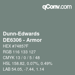 Color code: Dunn-Edwards - DE6306 - Armor  | qconv.com
