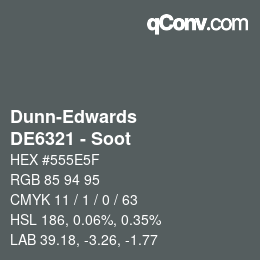 カラーコード: Dunn-Edwards - DE6321 - Soot | qconv.com