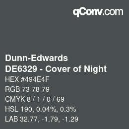 カラーコード: Dunn-Edwards - DE6329 - Cover of Night | qconv.com