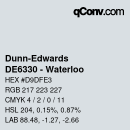 Color code: Dunn-Edwards - DE6330 - Waterloo | qconv.com