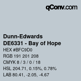Farbcode: Dunn-Edwards - DE6331 - Bay of Hope | qconv.com