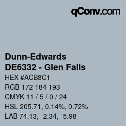 カラーコード: Dunn-Edwards - DE6332 - Glen Falls | qconv.com