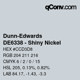 カラーコード: Dunn-Edwards - DE6338 - Shiny Nickel | qconv.com