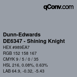 カラーコード: Dunn-Edwards - DE6347 - Shining Knight | qconv.com