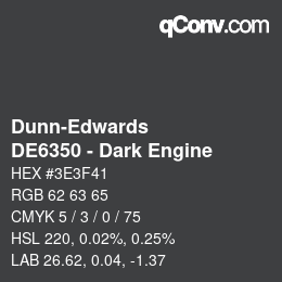 Código de color: Dunn-Edwards - DE6350 - Dark Engine | qconv.com