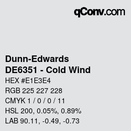 Color code: Dunn-Edwards - DE6351 - Cold Wind | qconv.com